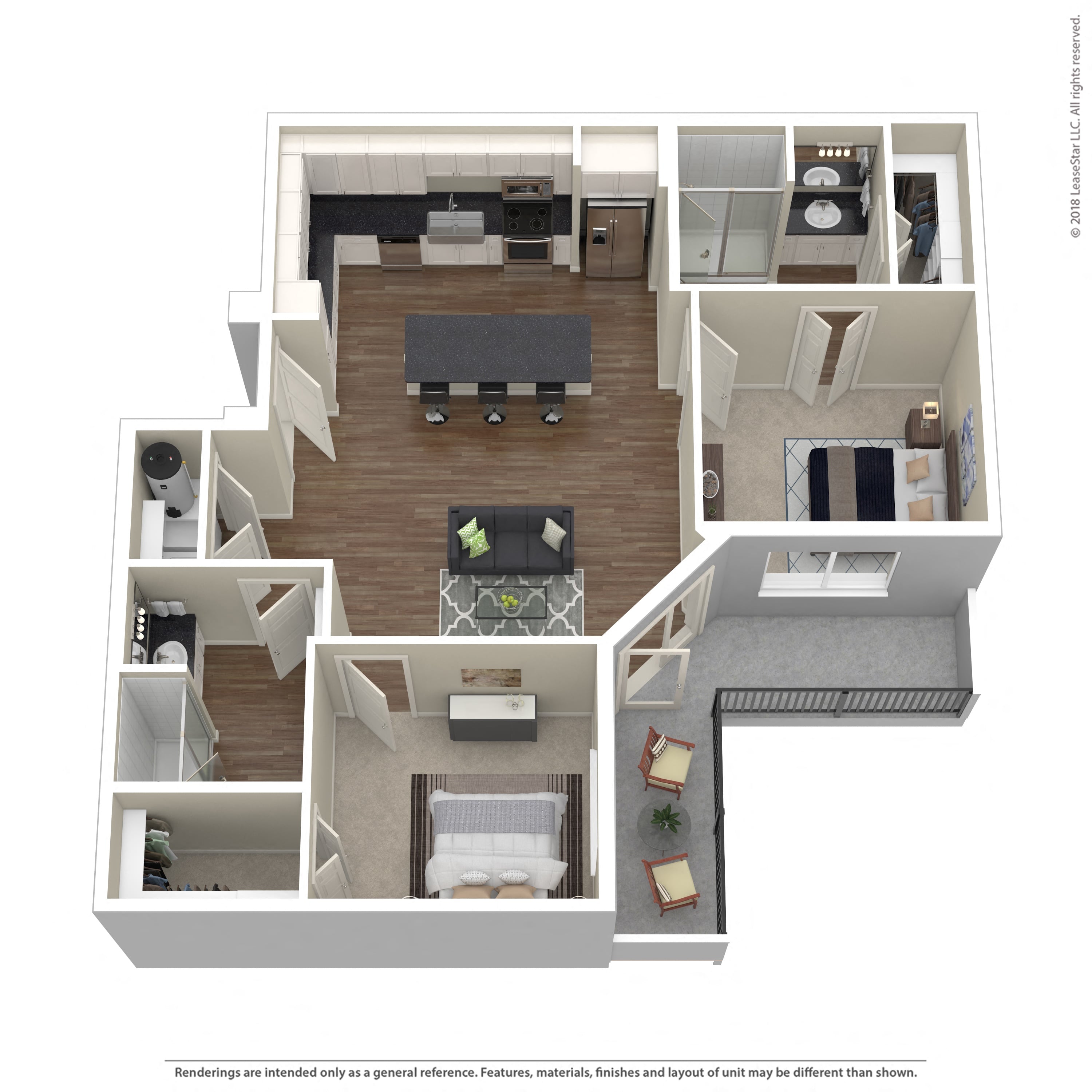 Floor plan layout diagram for 2B